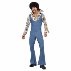 Smiffys Mens Groovy Dancer Costume - L, Blue