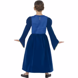 Smiffys Girls Tudor Princess Costume Set - 7-9 Years, Royal Blue