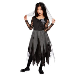 Smiffys Girls Grave Yard Bride Costume Set - 7-9 Years, Black