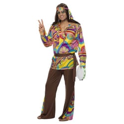 Smiffys Mens Hippie Costume Set - L, Multicoloured