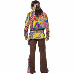 Smiffys Mens Hippie Costume Set - L, Multicoloured