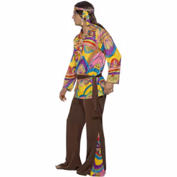Smiffys Mens Hippie Costume Set - L, Multicoloured