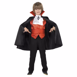 Smiffys Boys Dracula Costume Set - 10-12 Years, Black/Red