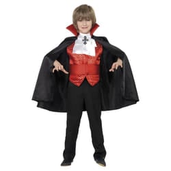 Smiffys Boys Dracula Costume Set - 10-12 Years, Black/Red