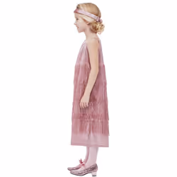 Smiffys Girls 20s Flapper Costume Set - 4-6 Years, Pink