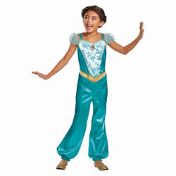 Aladdin Girls Classic Jasmine Costume - 3-4 Years, Teal