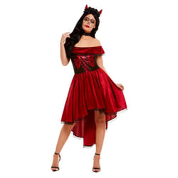Smiffys Womens/Ladies Devil Day Of The Dead Costume Set - 20 UK - 22 UK, Red