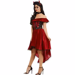 Smiffys Womens/Ladies Devil Day Of The Dead Costume Set - 20 UK - 22 UK, Red