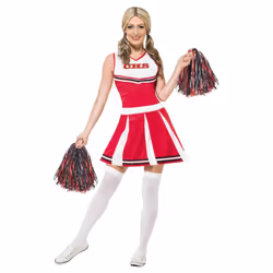 Smiffys Womens/Ladies Cheerleader Costume - XL, Red/White