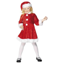 Smiffys Girls Miss Santa Mini Costume Set - 7-9 Years, Red/White