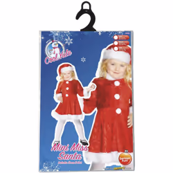 Smiffys Girls Miss Santa Mini Costume Set - 7-9 Years, Red/White