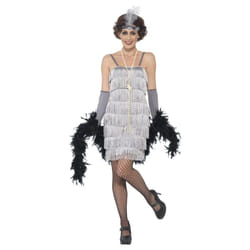 Smiffys Womens/Ladies Flapper Costume Set - S, Silver