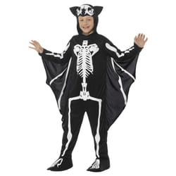 Smiffys Childrens/Kids Bat Skeleton Costume - 4-6 Years, Black/White