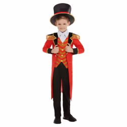 Smiffys Childrens/Kids Deluxe Ringmaster Costume Set - 10-12 Years, Red/Black