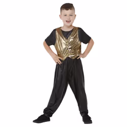 Smiffys Boys 80s Hammertime Costume - 10-12 Years, Black/Yellow Gold