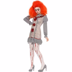 Smiffys Womens/Ladies Clown Vintage Costume Set - L, Grey/Red