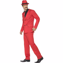 Smiffys Mens Zoot Costume Suit Set - L R, Red