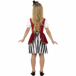 Smiffys Girls Deluxe Pirate Costume Set - 4-6 Years, Red/Black/White