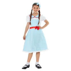 Smiffys Girls Country Girl Costume Set - 7-9 Years, White/Blue