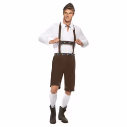 Smiffys Mens Bavarian Costume Set - XL, Brown/White