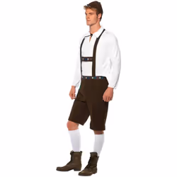 Smiffys Mens Bavarian Costume Set - XL, Brown/White