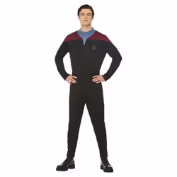 Star Trek Mens Voyager Command Uniform Costume Set - L, Black