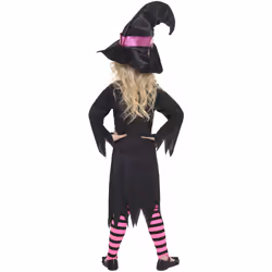 Smiffys Girls Cinder Halloween Witch Costume Set - 3-4 Years, Black/Pink
