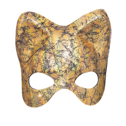 Smiffys Unisex Adult Cat Metallic Eye Mask - One Size, Gold