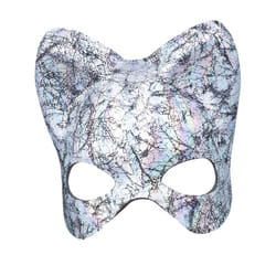 Smiffys Unisex Adult Cat Metallic Eye Mask - One Size, Silver