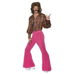 Smiffys Mens 60s CND Costume Set - M, Pink