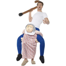 Smiffys Unisex Adult Grandma Piggy Back Costume