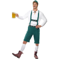 Smiffys Mens Beer Fest Costume Set - XL, Green/White