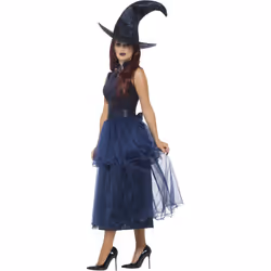 Smiffys Womens/Ladies Deluxe Midnight Witch Costume Set - 8 UK - 10 UK, Navy
