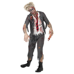 Smiffys Mens High School Horror Zombie School Boy Costume - L, Black/White