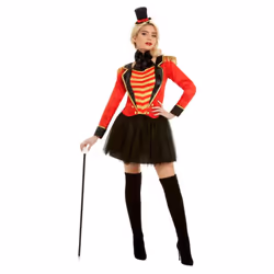Smiffys Womens/Ladies Deluxe Ringmaster Costume Set - S, Red/Black