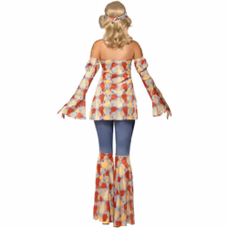 Smiffys Womens/Ladies 70s Hippy Vintage Costume Set - XL, Multicoloured