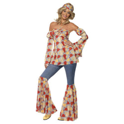 Smiffys Womens/Ladies 70s Hippy Vintage Costume Set - M, Multicoloured