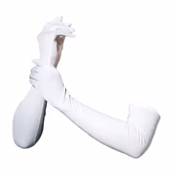 Smiffys Womens/Ladies Long Length Plain Gloves - One Size, White