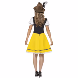 Smiffys Womens/Ladies Oktoberfest Costume Dress - M, Yellow/White/Green