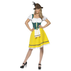 Smiffys Womens/Ladies Oktoberfest Costume Dress - S, Yellow/White/Green