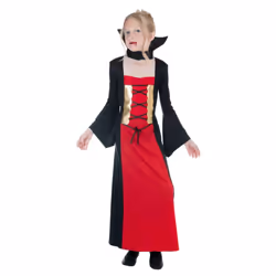 Smiffys Girls Gothic Vampiress Costume Set - 13-14 Years, Black/Red