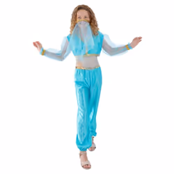 Smiffys Girls Arabian Princess Costume Set - 7-9 Years, Blue