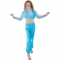 Smiffys Girls Arabian Princess Costume Set - 7-9 Years, Blue