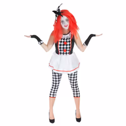 Smiffys Womens/Ladies Clown Jester Costume Set