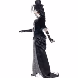 Smiffys Womens/Ladies Ghost Town Widow Costume Set - 8 UK - 10 UK, Grey