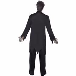 Smiffys Mens Zombie Priest Costume - M, Black/White