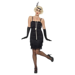 Smiffys Womens/Ladies Flapper Costume Set - 20 UK - 22 UK, Black