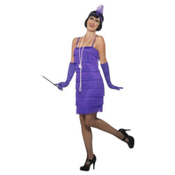 Smiffys Womens/Ladies Flapper Costume Set - 20 UK - 22 UK, Purple