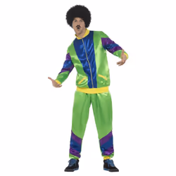 Smiffys Mens 80s Height Of Fashion Costume Suit - M, Green/Blue/Yellow