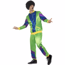 Smiffys Mens 80s Height Of Fashion Costume Suit - M, Green/Blue/Yellow
